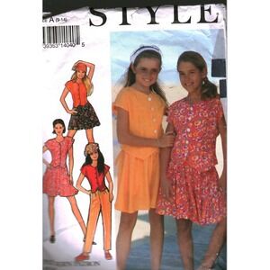 Vintage Style 2304 Sewing Pattern Childrens Separates Top Skirt Pants Short 9-14